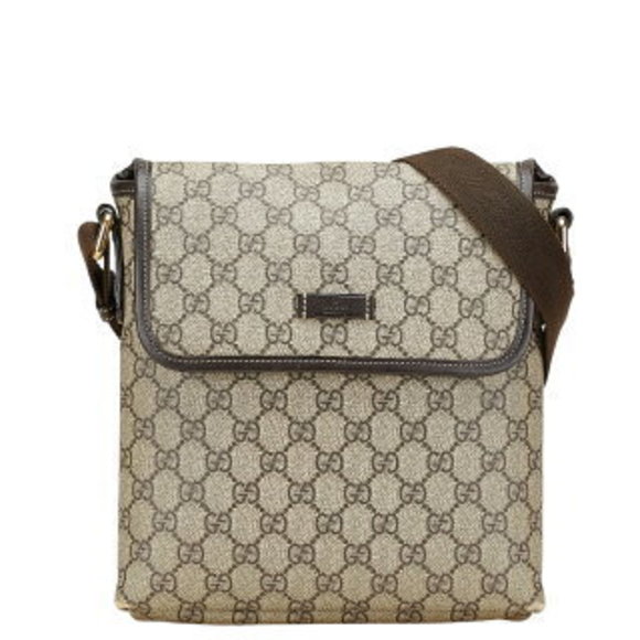 Gucci GG Supreme Crossbody Beige Brown Leather - Picture 1 of 8